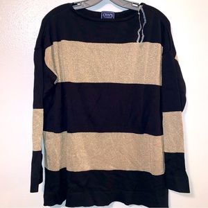 Chaps Medium Stripe Metallic Look Knit Tunic